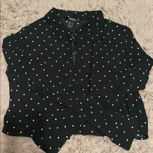 Polka-Dot Collar Blouse